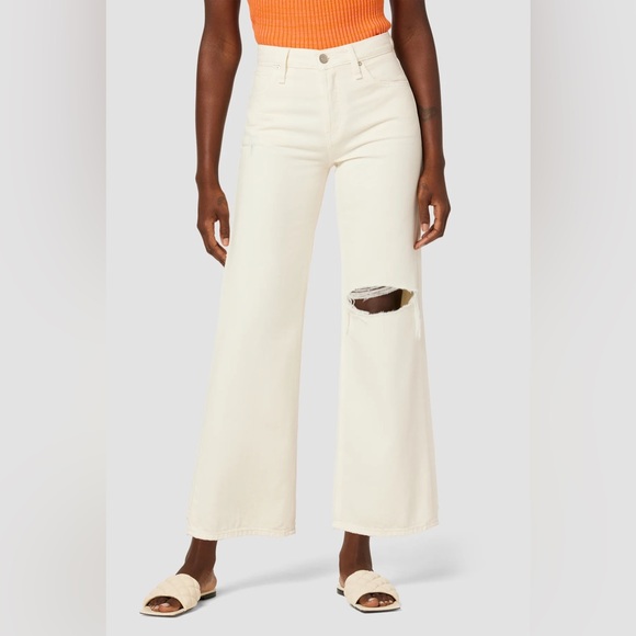 Hudson Rosie High Rise Wide Leg Ankle Jean Ecru Vintage 33 - Picture 1 of 9